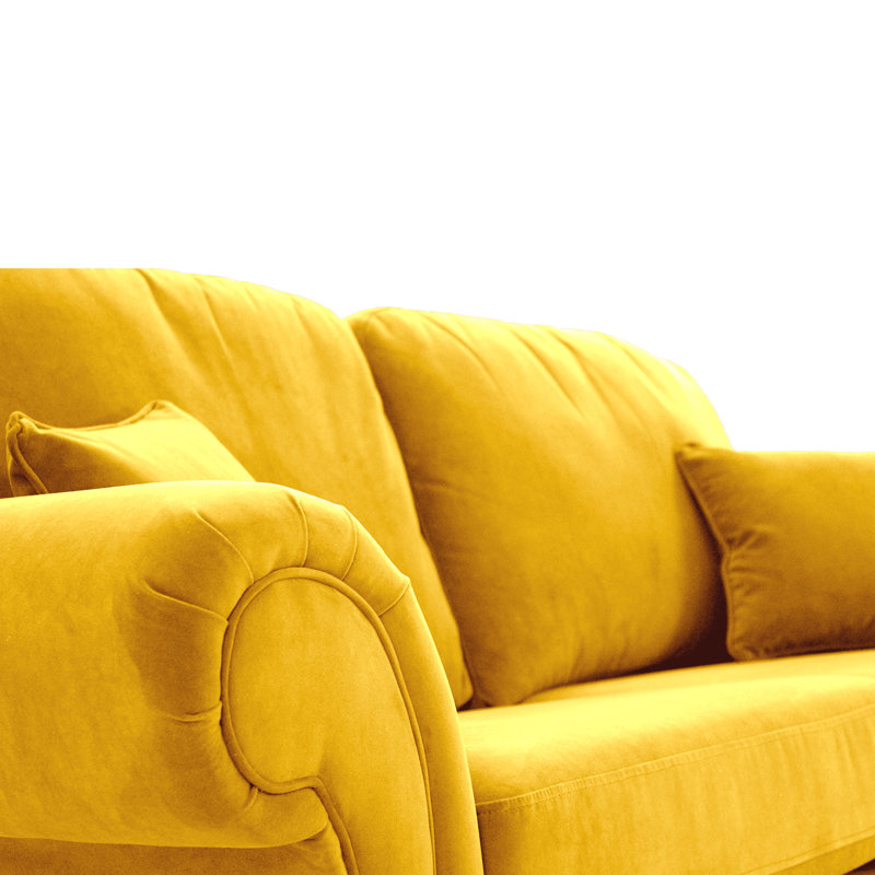 Foreston Velvet Sofa, Mustard, 2