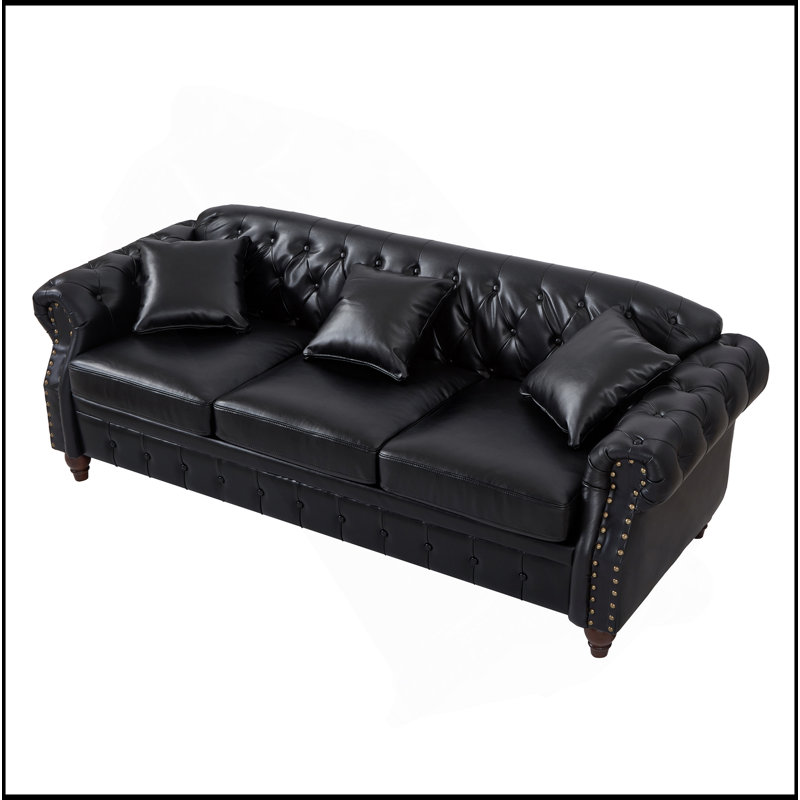 Canapé 85,8 po Chesterfield, Noir