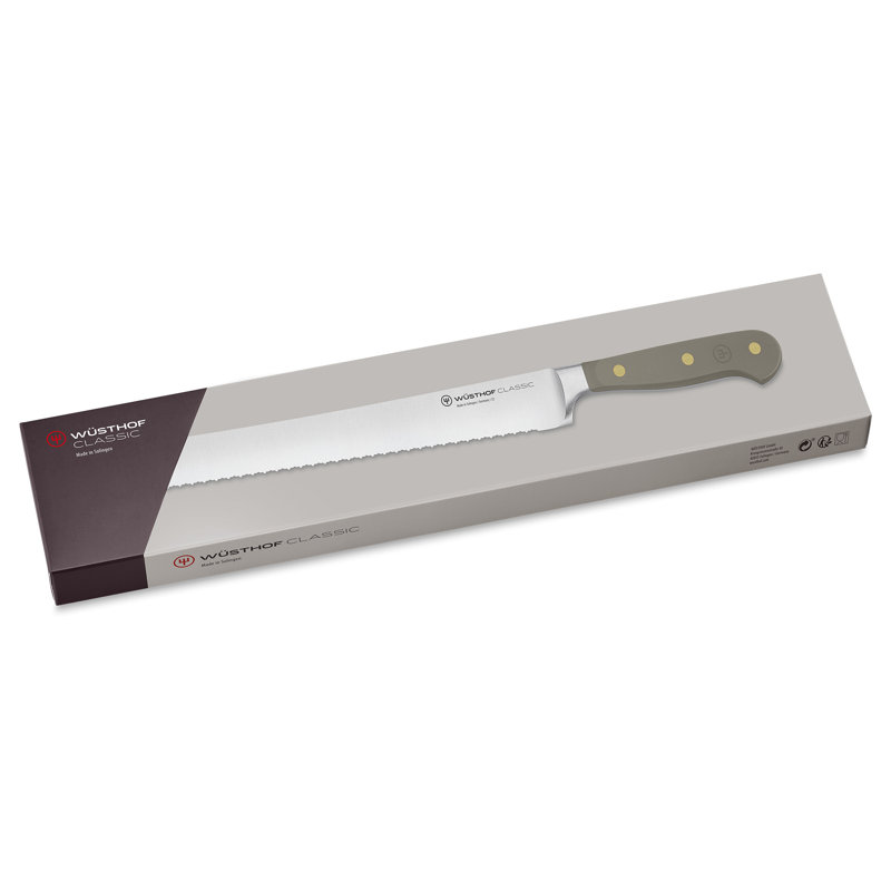 WÜSTHOF Classic Color Velvet Oyster 9" Double Serrated Bread Knife