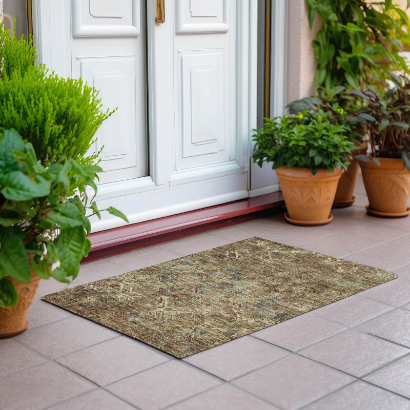  Mahaney Indoor/Outdoor Area Rug with Non-Slip Backing, Rectangle 1'8" x 2'6"