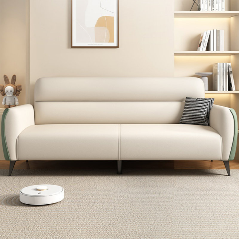 Canapé-lit standard en 100% polyester et bois massif beige, blanc, vert et noir, H 29,92 po x l 66,93 po x P 28,35 po, 2
