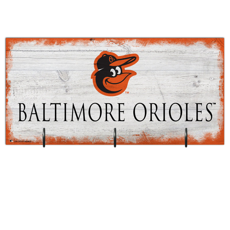3 - Hook Wall Mounted Coat Rack, Orioles