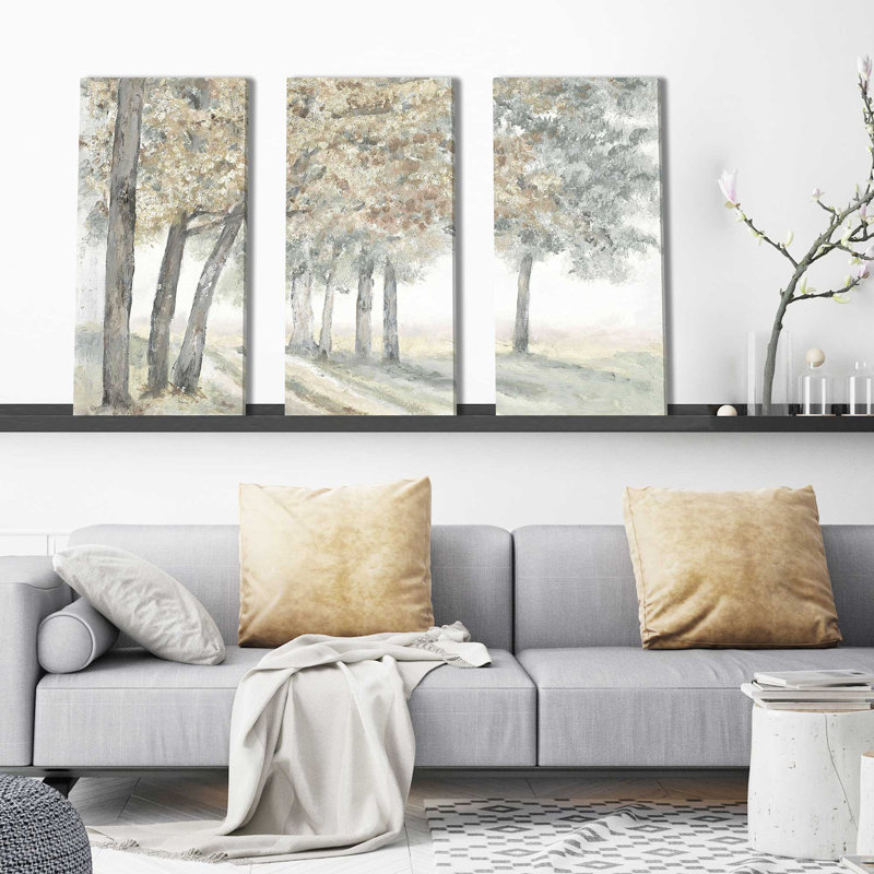 " Golden Trees " 3 - Pieces