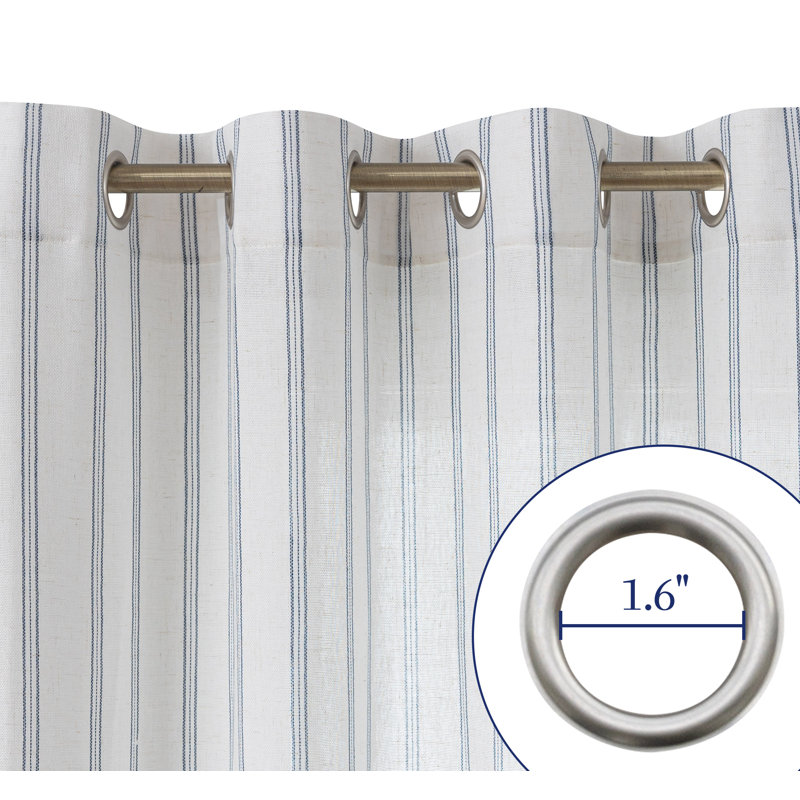 Paire de rideaux semi-transparents avec œillets Boho, L 52 po x L 84 po