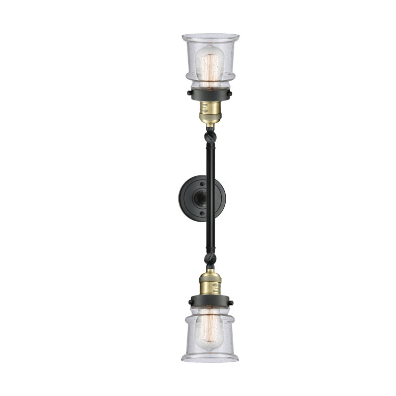 Alexandira 2 - Light Dimmable Vanity Light, 60 Watt Vintage Incandescent Bulb, Seedy, Black Antique Brass