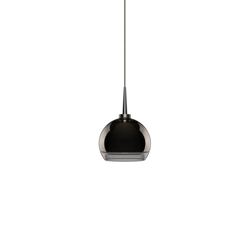 Matte Chrome Mini LED Pendant with Artisan Glass Shade
