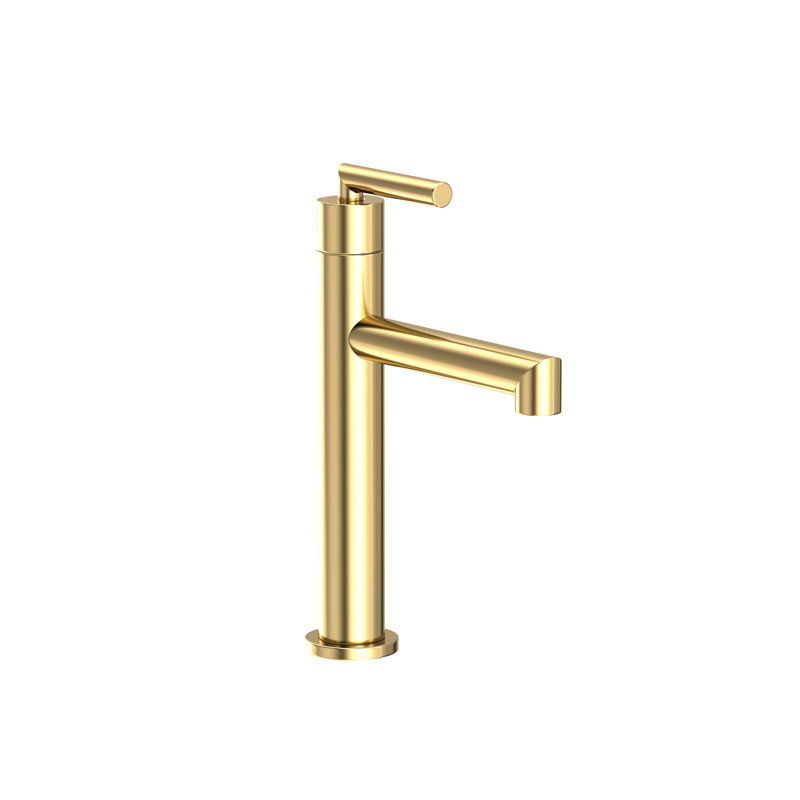 Keaton Single Hole Bathroom Faucet with Drain Assembly, Forever Brass