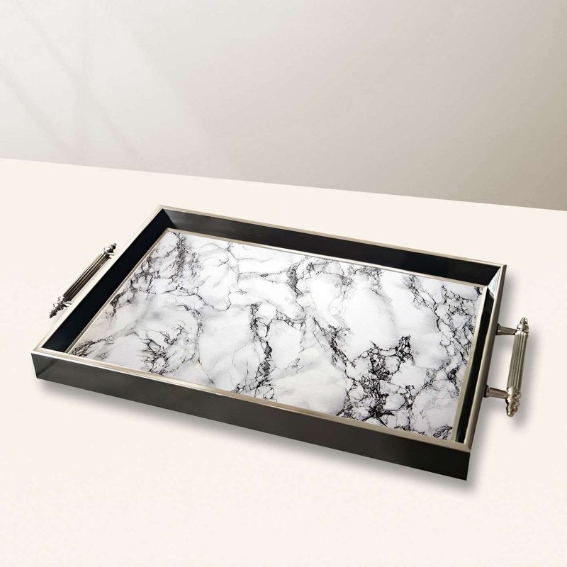 Elegant Glass Serving Tray, 19.7 x 11.4 x 1.4 inches | 100% High-Quality Glass | Perfect for Entertaining & Serving | Stylish and Functional Design for Home & Parties | Durable and Easy to Clean