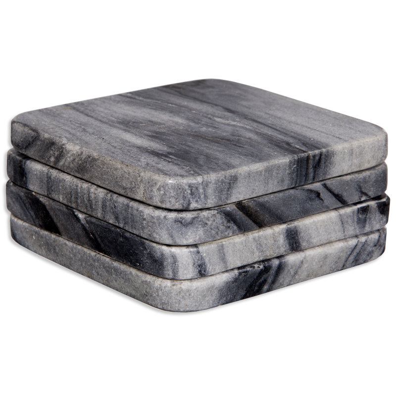Marble Square 4 Piece Coaster Set