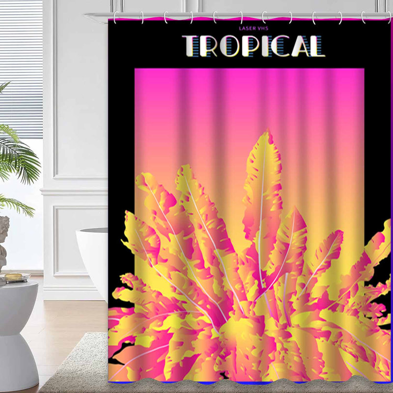 Rideau de douche Neon Tropics, L 72 po x l 78 po