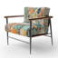 Fauteuil d'appoint rembourré rose et bleu Minimalims Fludity I-842107369