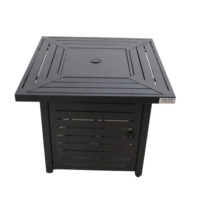 Table de foyer d'extérieur en acier au propane (le nécessaire de conversion au gaz naturel doit être acheté séparément), Noir