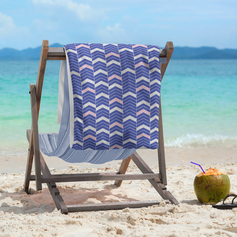 Stephenie Beach Towel, Blue/Light Pink