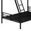 Lit superposé de coin en L en forme de L avec 2 échelles, lit superposé simple au-dessus d'un lit double avec bureau