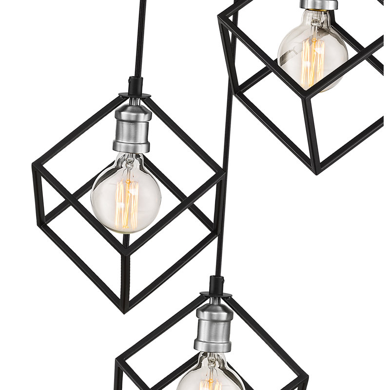 Dikomo 3 - Light Cluster Pendant, Matte Black/Brushed Nickel