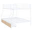 Lit superposé au-dessus de grand lit double en métal blanc avec 2 tiroirs - Style épuré pour les adolescents, coffre-fort en fer-1449801325