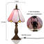 Lampe de table Tiffany rose à 1 lumière de 7 pouces, style artisanal en verre coloré-416853412