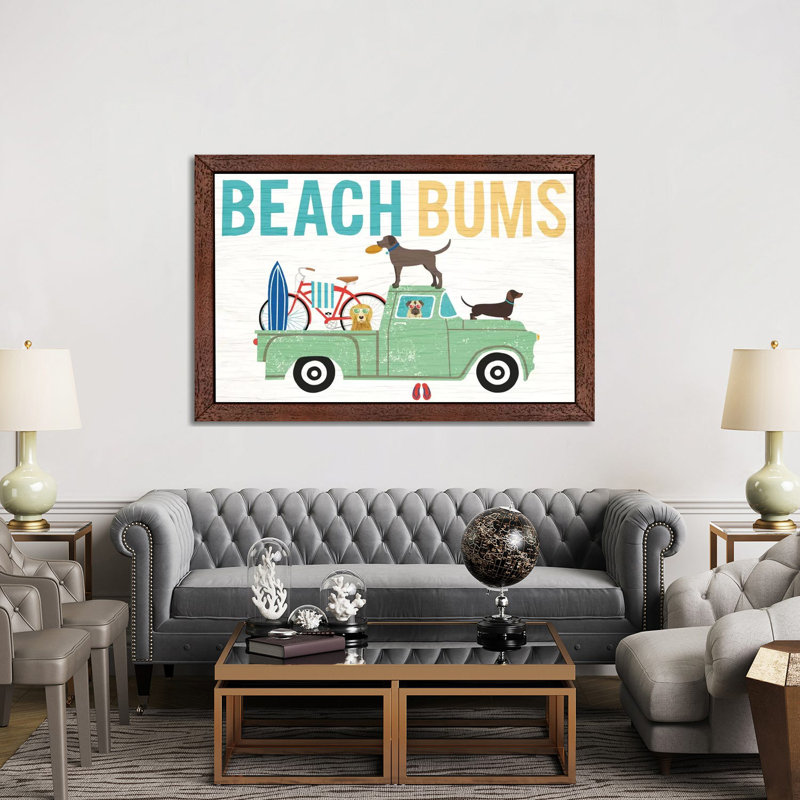 Truck I by Michael Mullan - Floater Frame Print on Canvas, Brown Framed