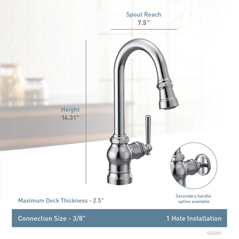 Paterson One-Handle Bar Faucet with Power Clean, Spot Resist Stainless