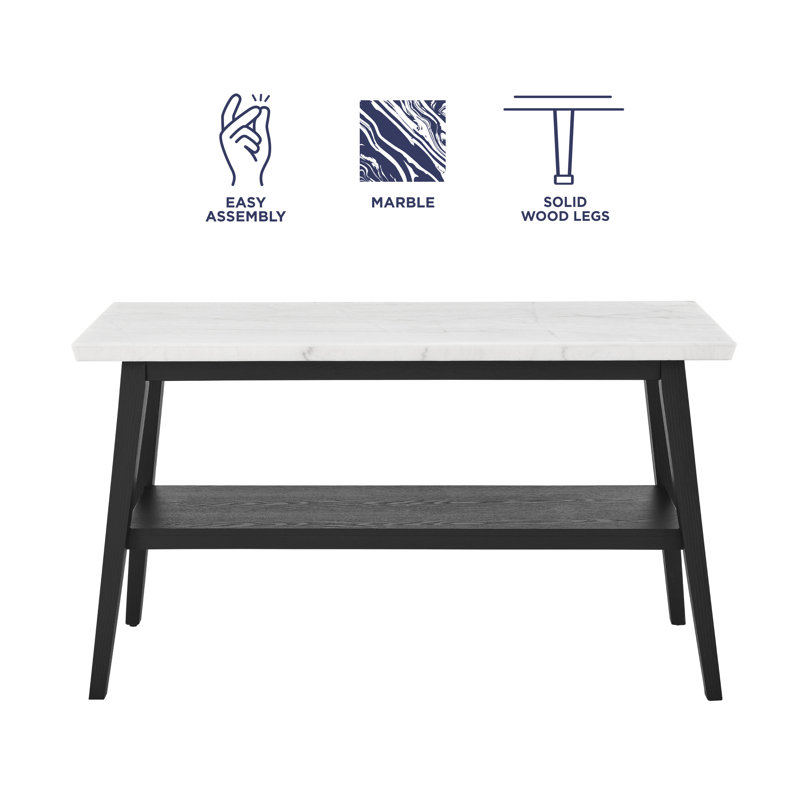Vida White Marble Top Sofa Table
