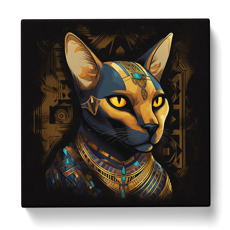 Egyptian Cat Liquify No.1 - Wrapped Canvas, 50cm H x 50cm W x 3cm D