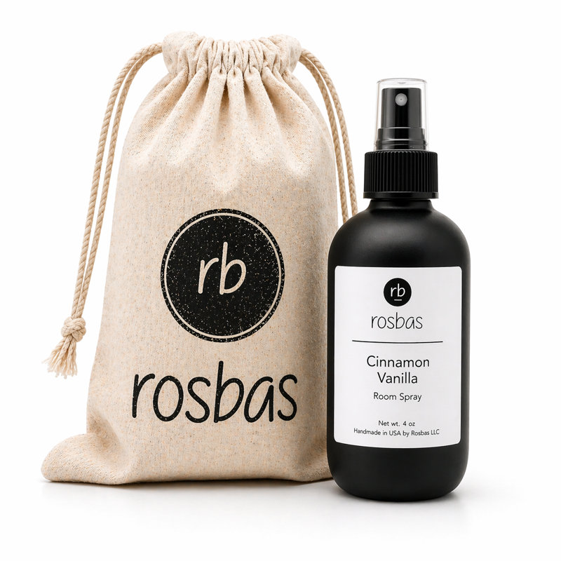 Cinnamon Vanilla Scented Room Spray - 4 oz Black Glass Bottle - Long-Lasting Home Fragrance - Non-Toxic, Cinnamon Vanilla
