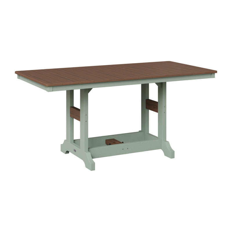 Garden Classic Outdoor Bar Table, Brazilian Walnut, Seafoam