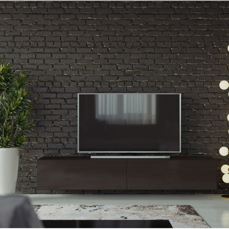 Bertile Unfinished TV Stand for TVs up to 75", Dark Brown