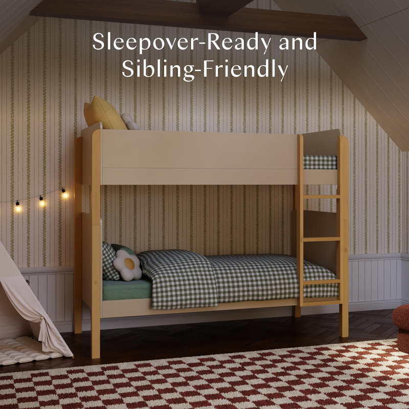 TipToe Twin Bunk Bed, Taupe/Honey
