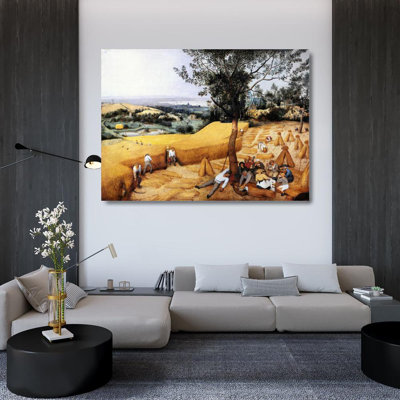 "The Harvesters " by  Pieter Bruegel The Elder - Gallery Wrap Canvas Wall Art