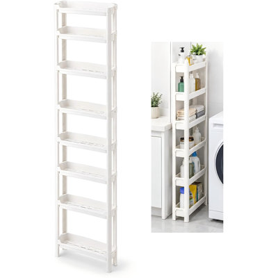 8 Tier Slim Storage Rack, 9.5cm Narrow Over Door Shelf