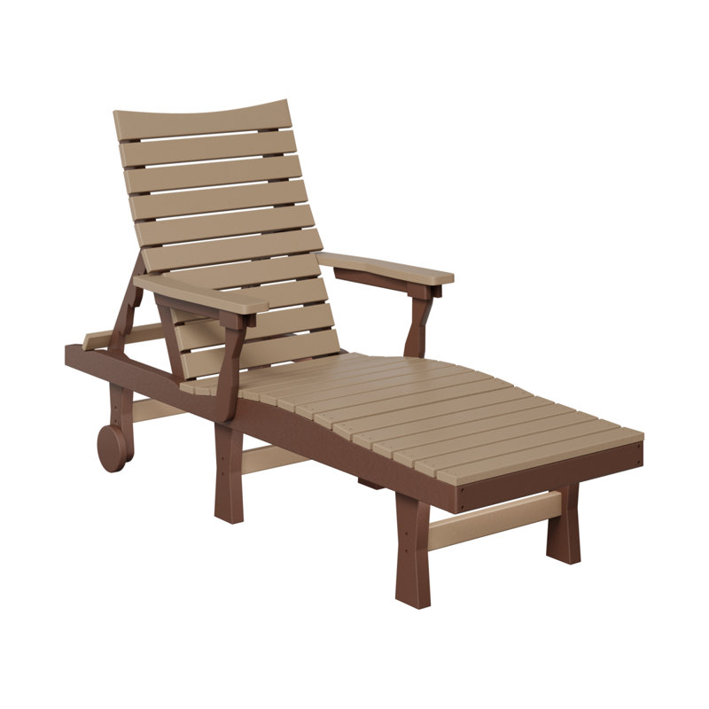 Berlin Gardens Bristol Chaise Lounge, Weatherwood Top/Chocolate Brown Base