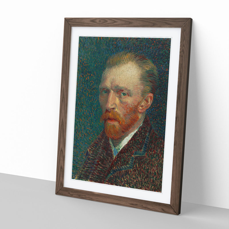 Self-Portrait Vol.5 by Vincent Van Gogh - Picture Frame Painting, 65cm H x 48cm W x 2cm D, Walnut Framed