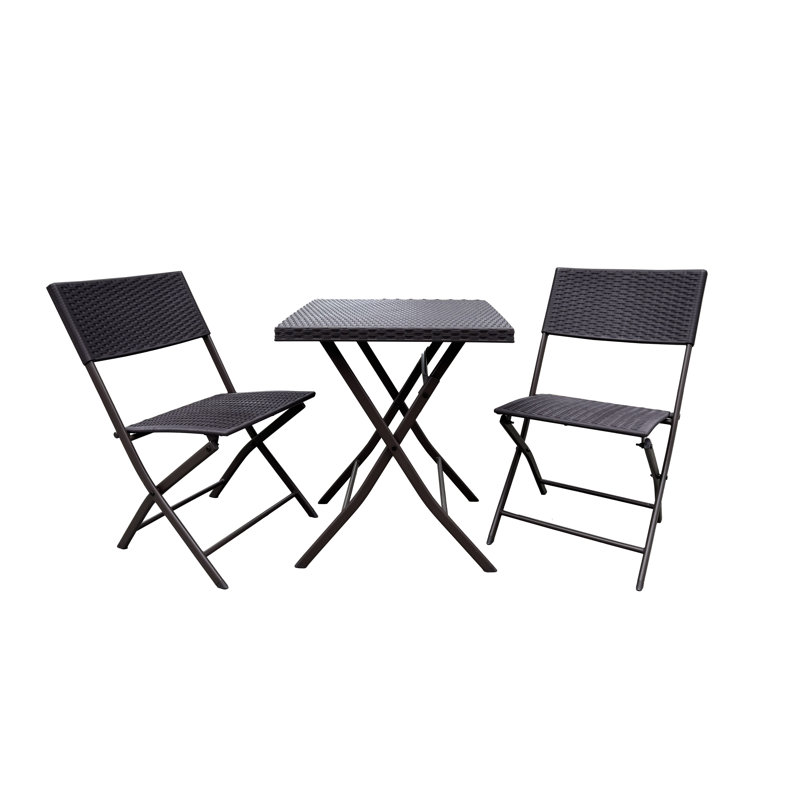 2 - Person Patio Dining Set with Square Table, Brown