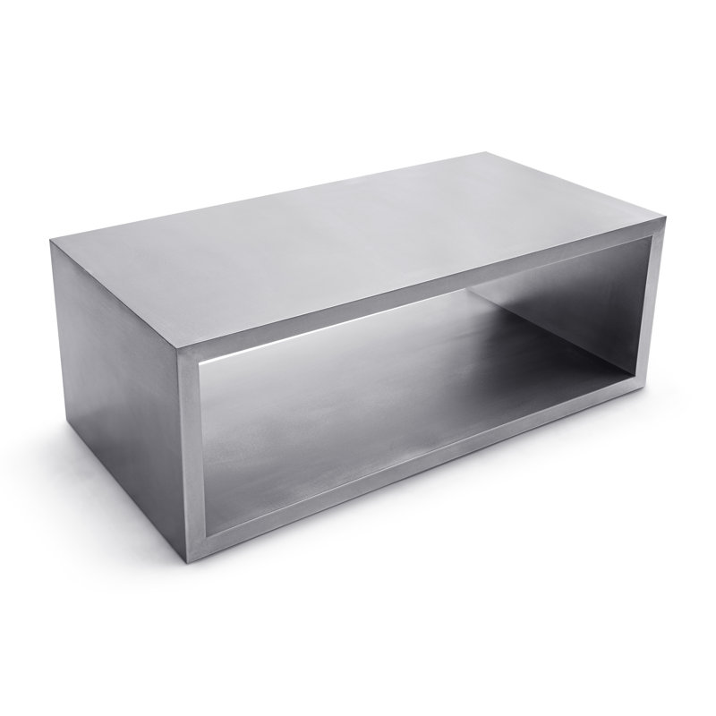 Table basse avec rangement Piero, Acier inoxydable