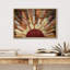 «Western Wood Effect Landscape Brown Sun Rays», impression rustique sur toile encadrée-93389054-119598450-93389053