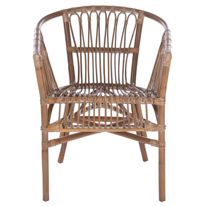 Fauteuil d'appoint en rotin Shivangi, Gris blanc délavé