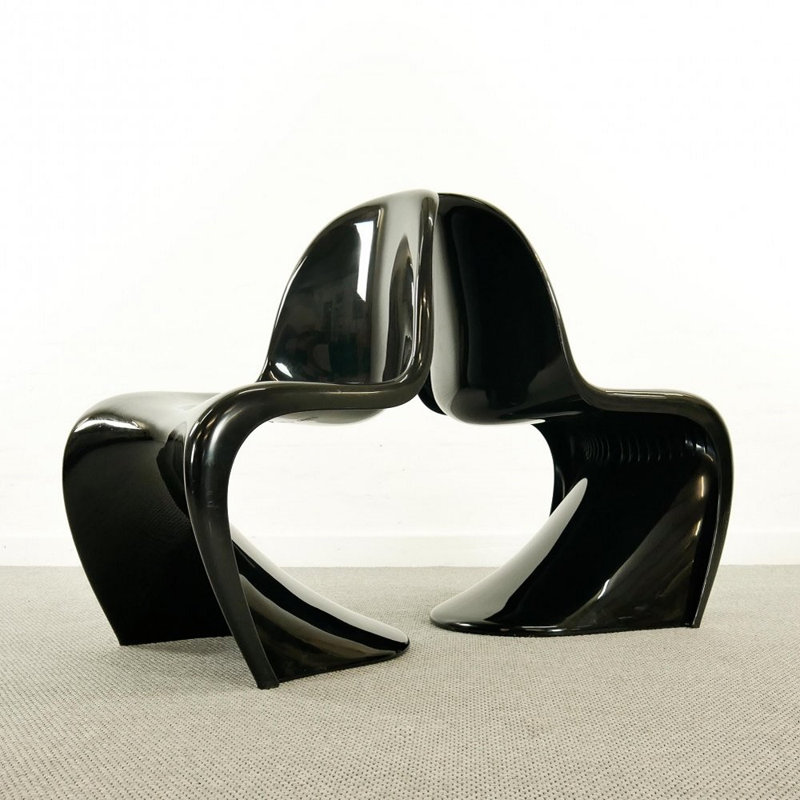 Chaise d'appoint empilable Elowise, Noir