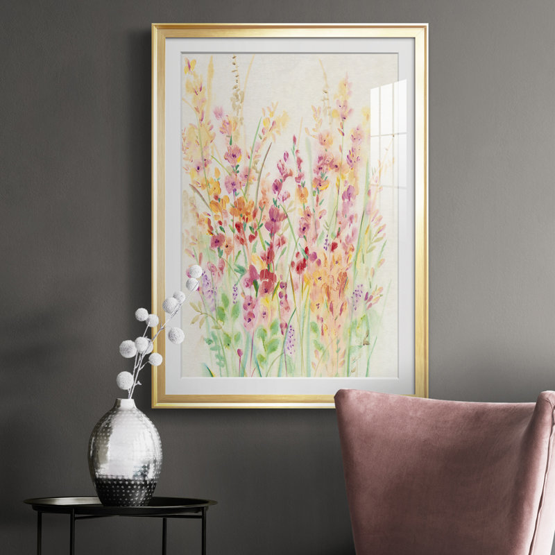 Brillant floral I - imprimé, Cadre doré, H 36,5 po x l 26,5 po x P 1 po