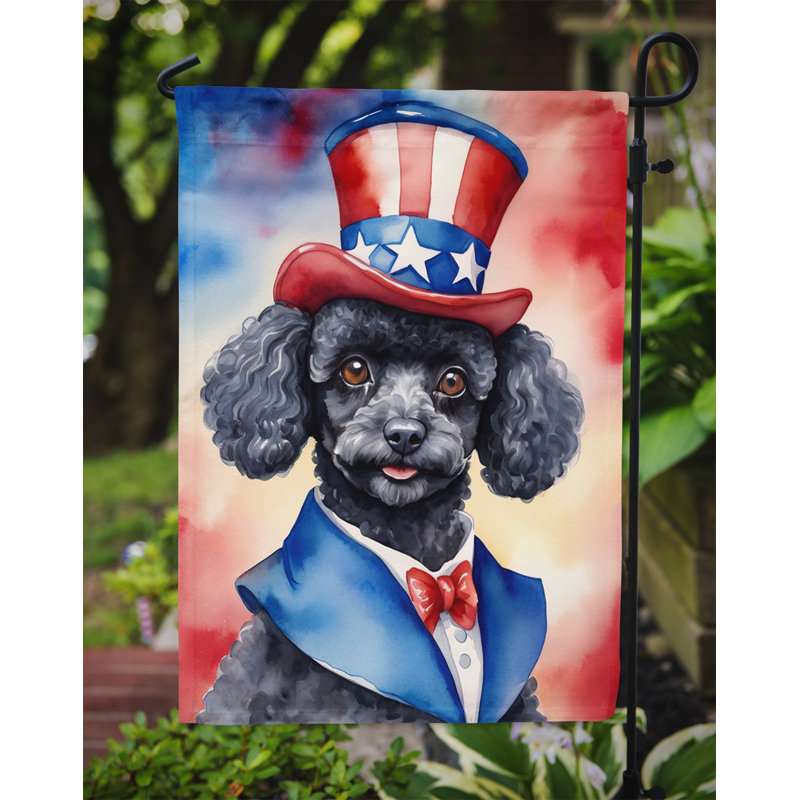 Drapeau patriotique du jardin américain, Black Multicolor Poodle