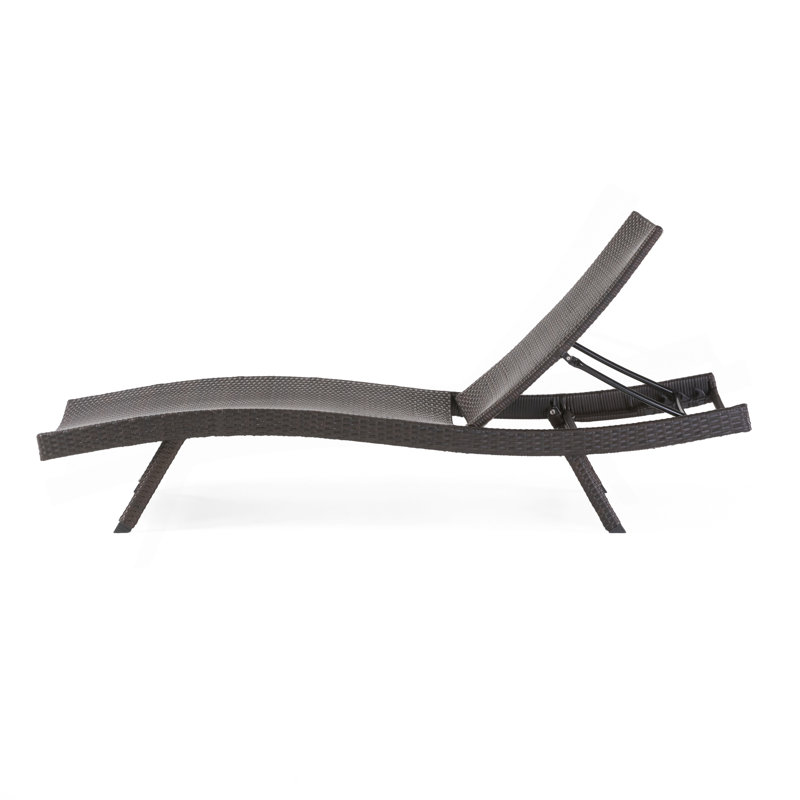 Chaise de patio en osier PE, Brun
