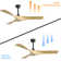 52 Inch Modern Ceiling Fan With 3 ABS Blades Remote Control Reversible DC Motor Without Light For Living Room