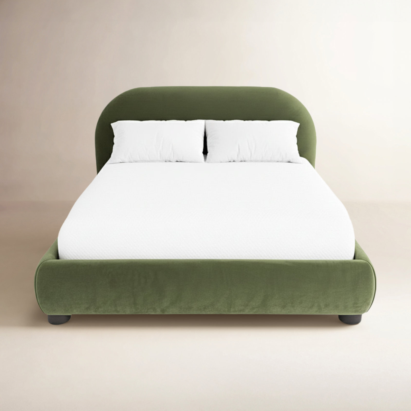 Tesso Upholstered Bed , Queen, Olive Green
