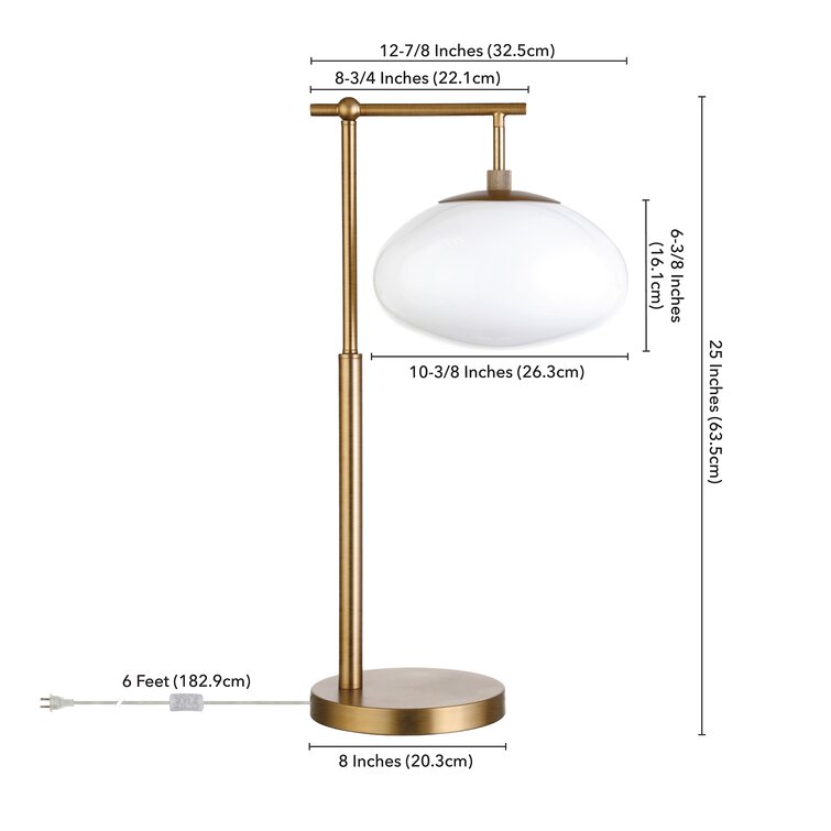 CAL Lighting 25 in. Antique Brass Metal Desk Lamp with Half Dome