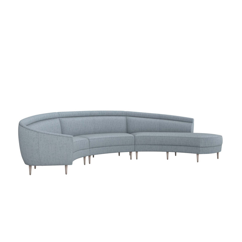 Capri Sectional, Light Gray, Right Hand Facing, Marsh Chenille