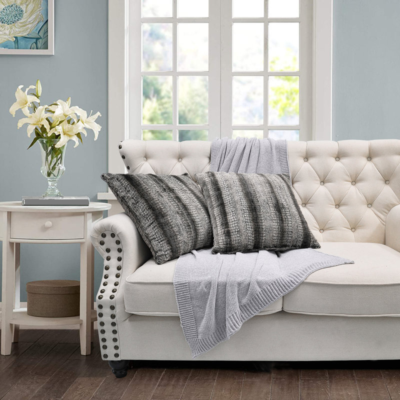 Housses de coussin en fausse fourrure, 20 po x 20 po, Mali