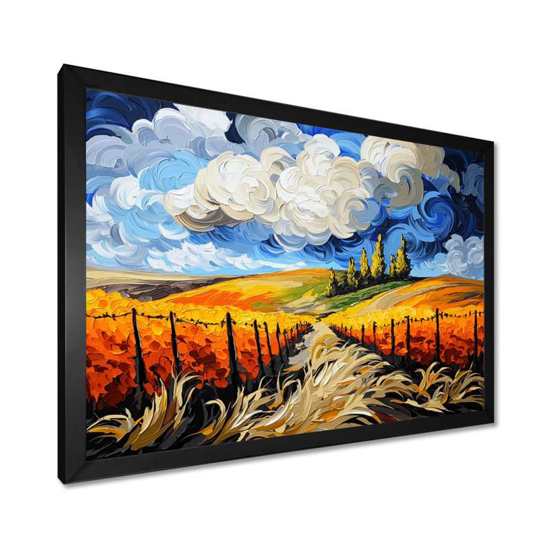 Shimmering Embrace Of Vineyard I - impression d'art mural vignoble, H 12 po x l 20 po, Noir