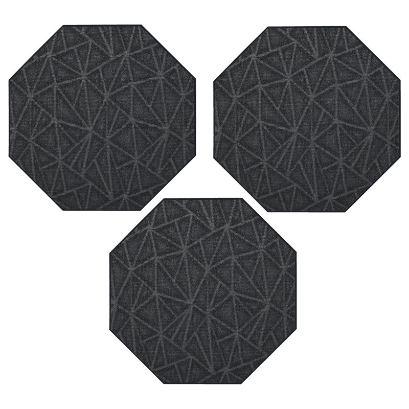 Ensemble de tapis intérieur / extérieur en nylon touffeté à la machine Gisser, Octogone 3 pi