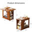 Table pliante en bambou avec rangement mobile, lits de table et canapés pliables, gain de place, multiples espaces de rangement, texture naturelle | Structure en bambou | 1 pièce | Table | Noyer