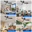 Ventilateur de plafond encastré à profil bas de 42 pouces à 3 pales noires avec lumières et télécommande-750143516-750143518-750143512